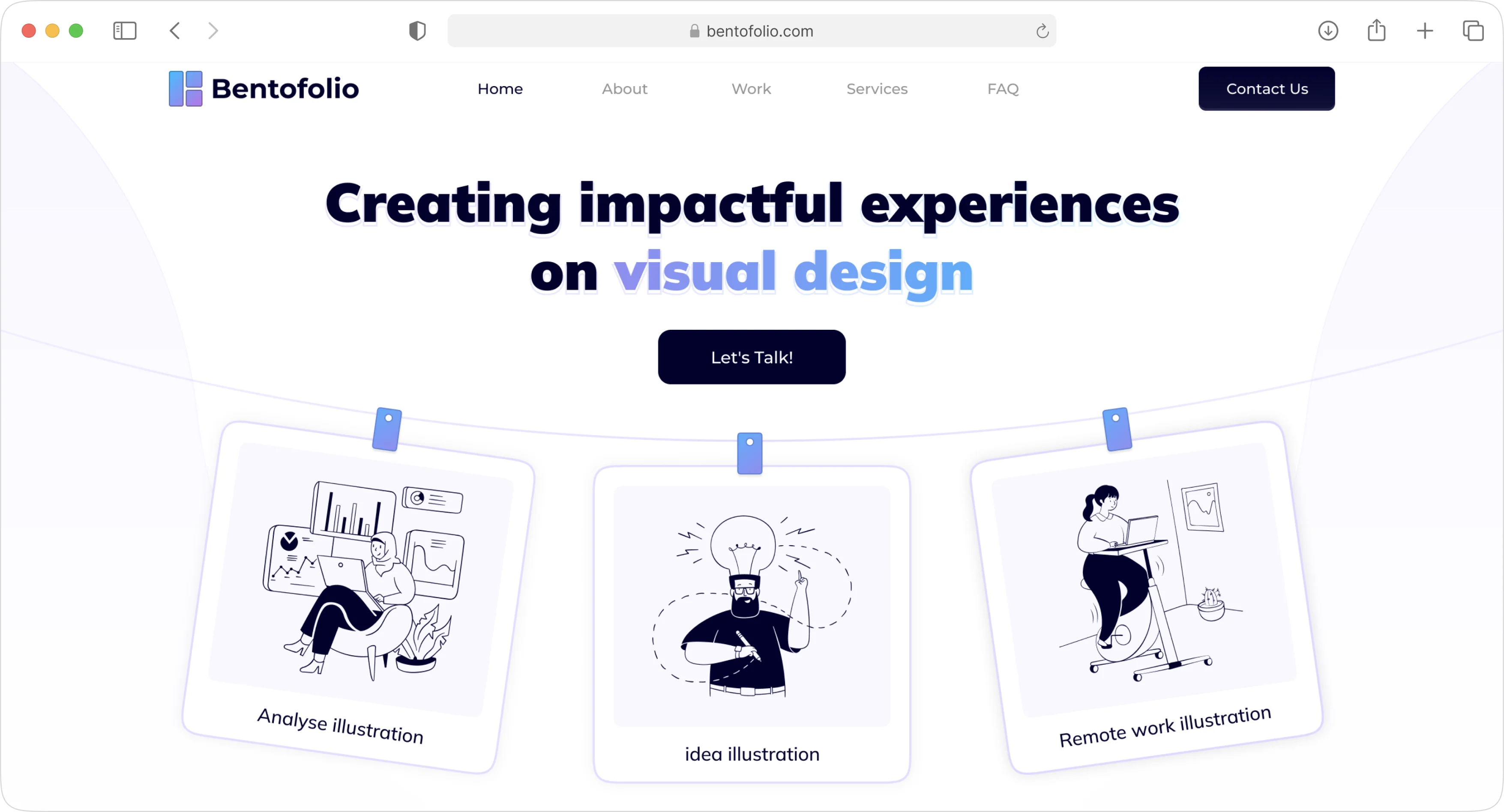 A webpage showcasing illustration packages.